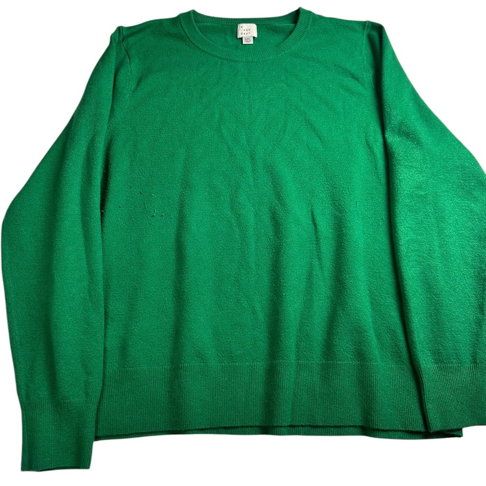 💚✨ A New Day Green Crewneck Sweater XXL Soft Classic Pullover ✨💚